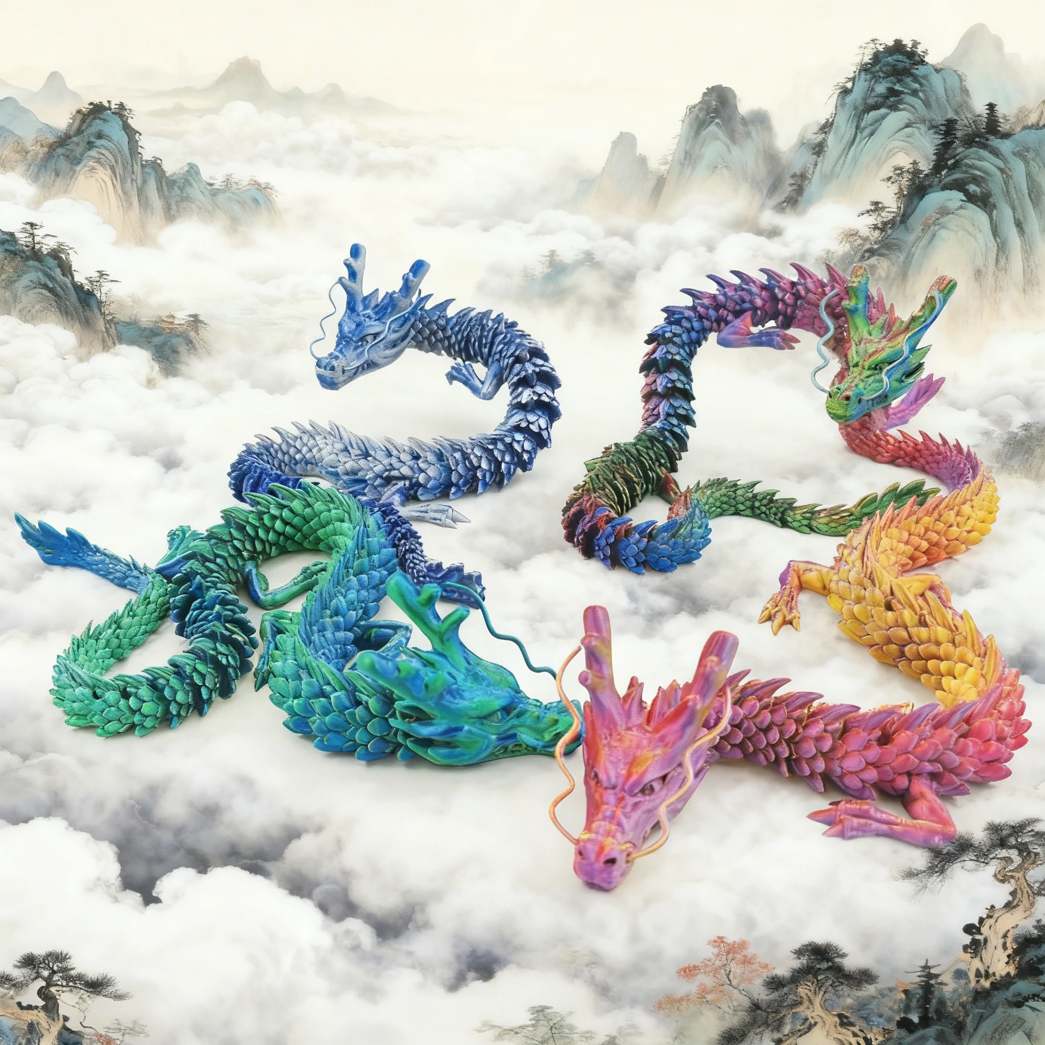 3D-модель дракона в китайском стиле для украшения