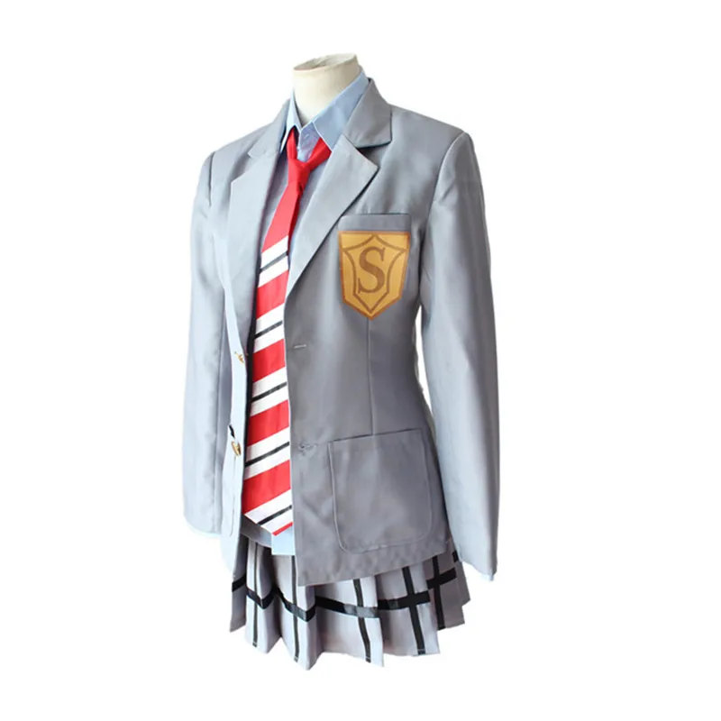 Your Lie in April Miyazono Kaori costumi Cosplay Arima Kousei parrucche sintetiche pantaloni cappotto camicia gonna uniforme scolastica uomo ragazze