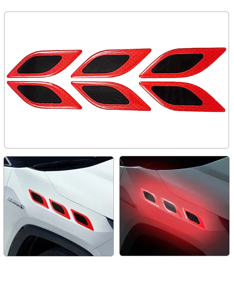 

6pcs/Set Car Reflective Stickers Anti-Scratch Safety Warning Sticker for Truck Auto Motor Exterior Decorative Accessories