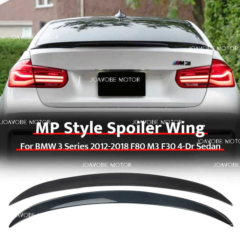

Glossy Black Glossy Carbon Fiber Look MP Style Rear Spoiler Wing For BMW 3 Series 2012-2018 F80 M3 F30 4-Door Sedan