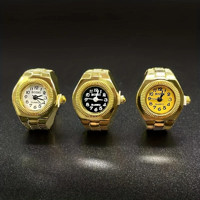 1PC Fashion Trend Watchable Time Personalized Ring Watch Versatile Fashion Popular Ring Watch Round Finger Watch Mini