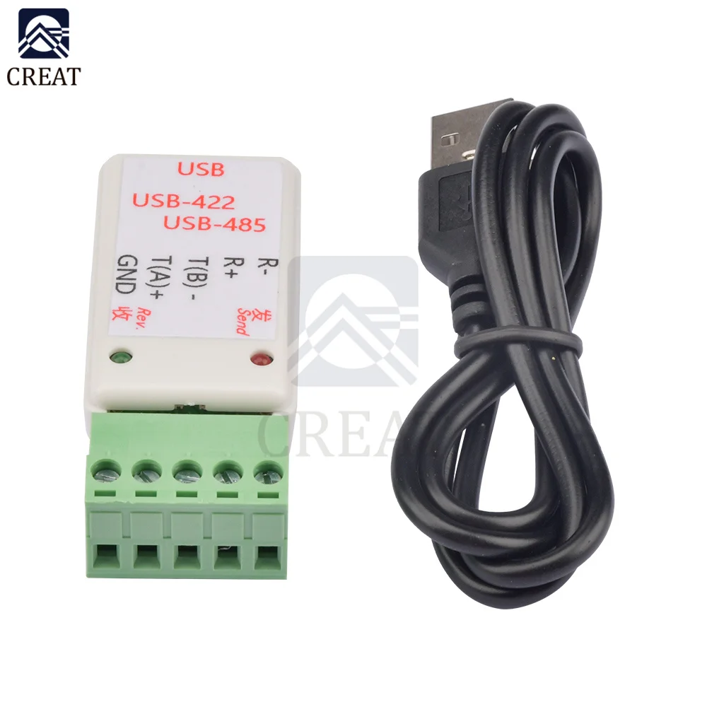 USB to 485/422 RS422 / RS485 Serial Port Converter Adapter CH340T Chip with LED Indicator with TVS Surge Protection