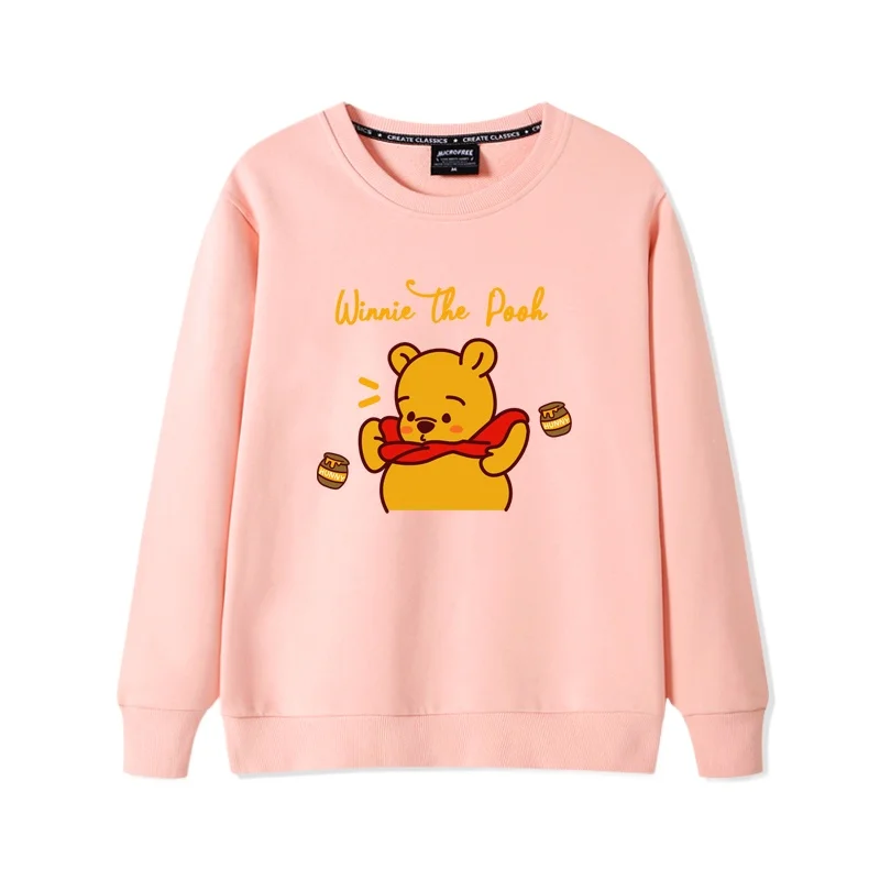 Winnie the Pooh cartoon sweatshirt women\'s top women\'s fashion trend crewneck sweatshirt Disney couple casual loose crewneck