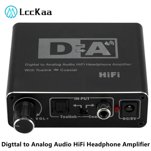 Convertidor de Audio Digital a analógico Hifi DAC portátil, amplificador de auriculares RCA de 3,5mm, salida Coaxial óptica Toslink dac de 24 bits