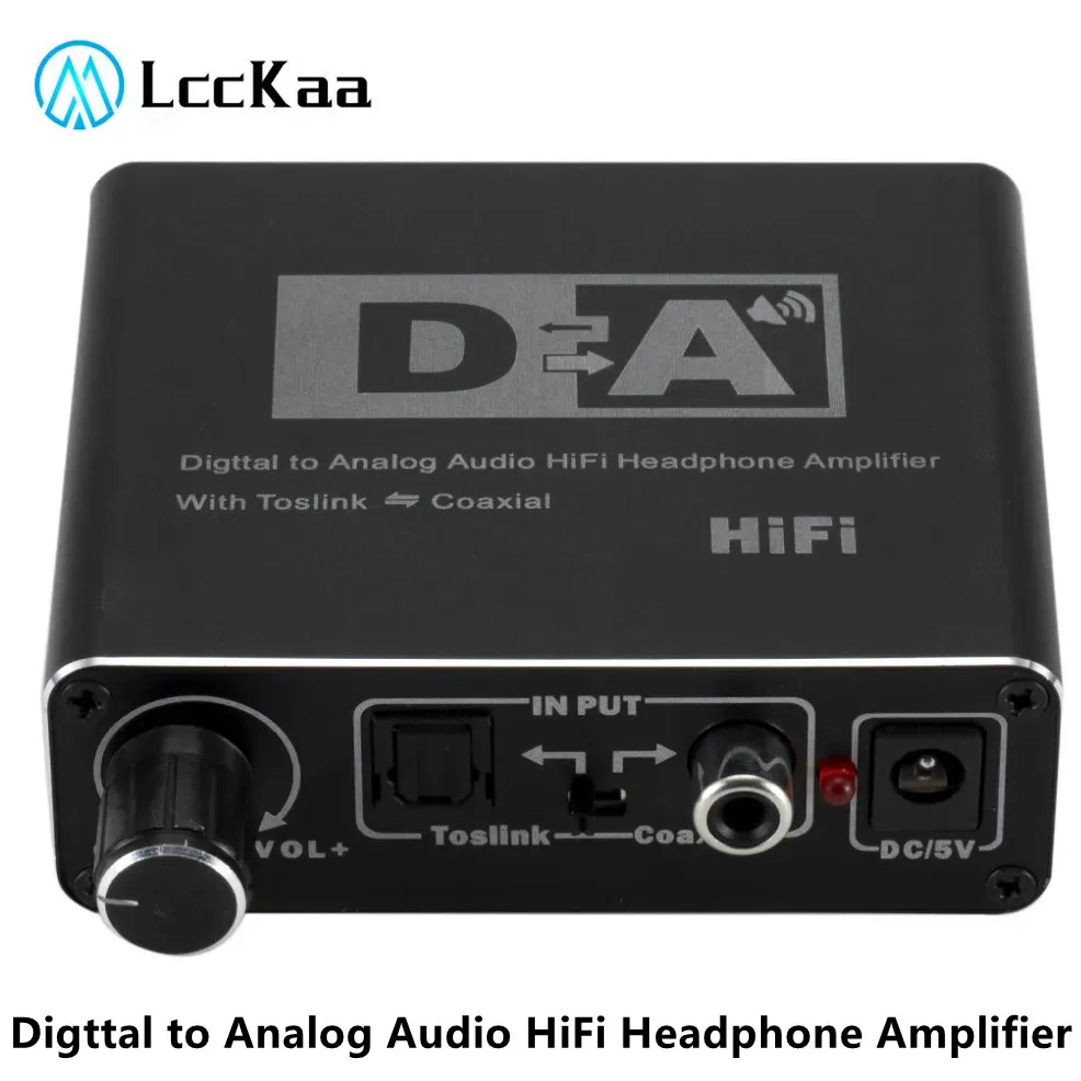 Portable Hifi DAC Amp Digital To Analog Audio Converter RCA 3.5mm Headphone Amplifier Toslink Optical Coaxial Output dac 24bit