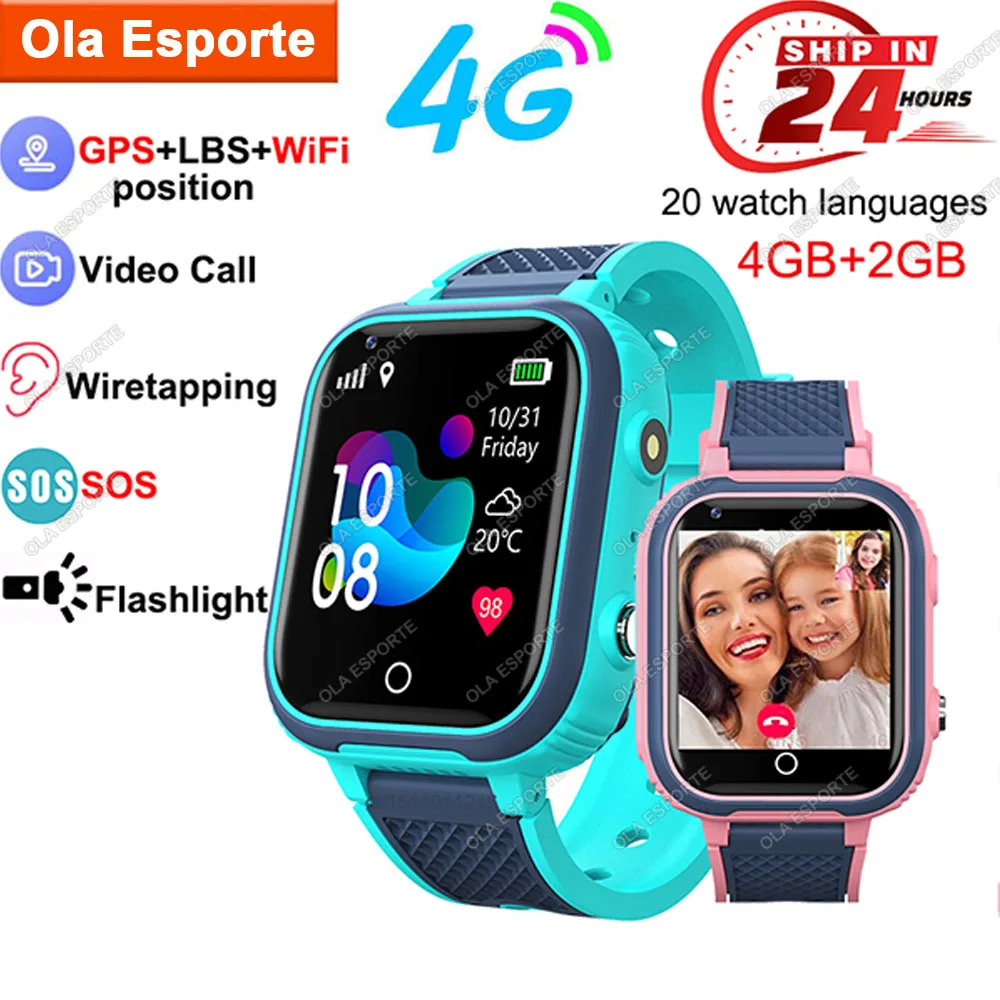 LT21 4G Smart Watch Kids GPS WIFI Video Call SOS IP67 Waterproof Child Smartwatch Camera Monitor Tracker Location Phone Watch