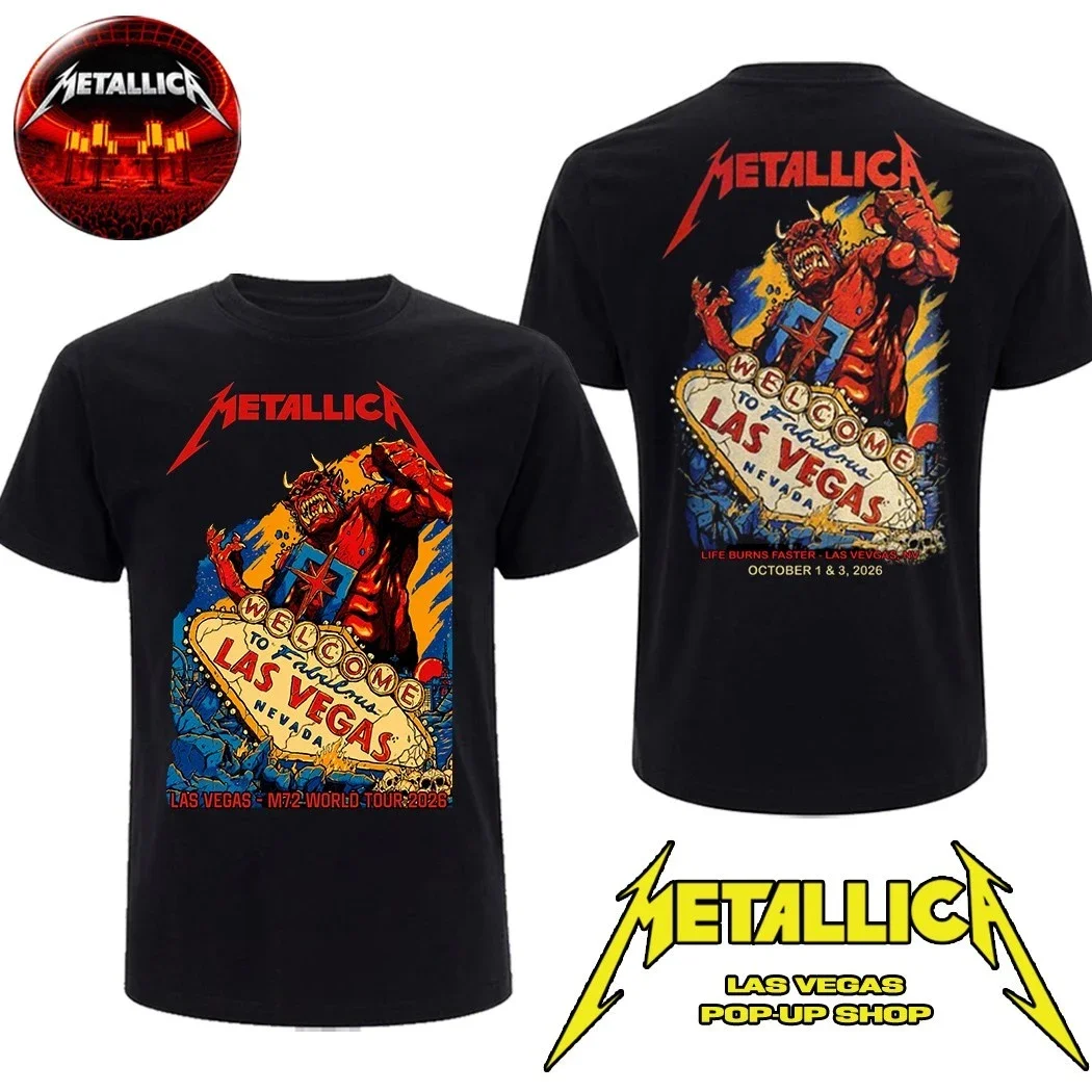 Metallica Pop-Up Shop Las Vegas NV Sphere Oct 1 2026 Red Vortex Cthulhu Tentacles Merch T-Shirt Ins Y2k