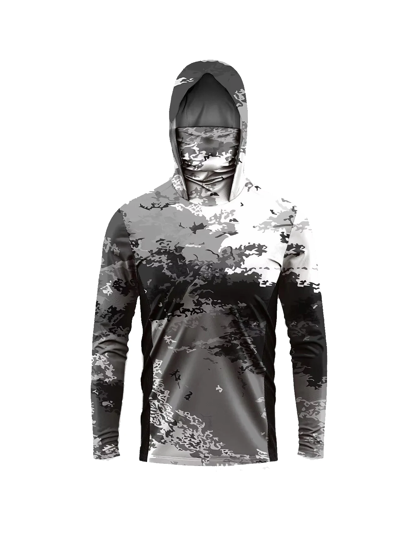 Ropa de pesca Máscara de manga larga para hombre Camisas de pesca con capucha Upf 50+ Protección UV Ropa de pesca de rendimiento view 4