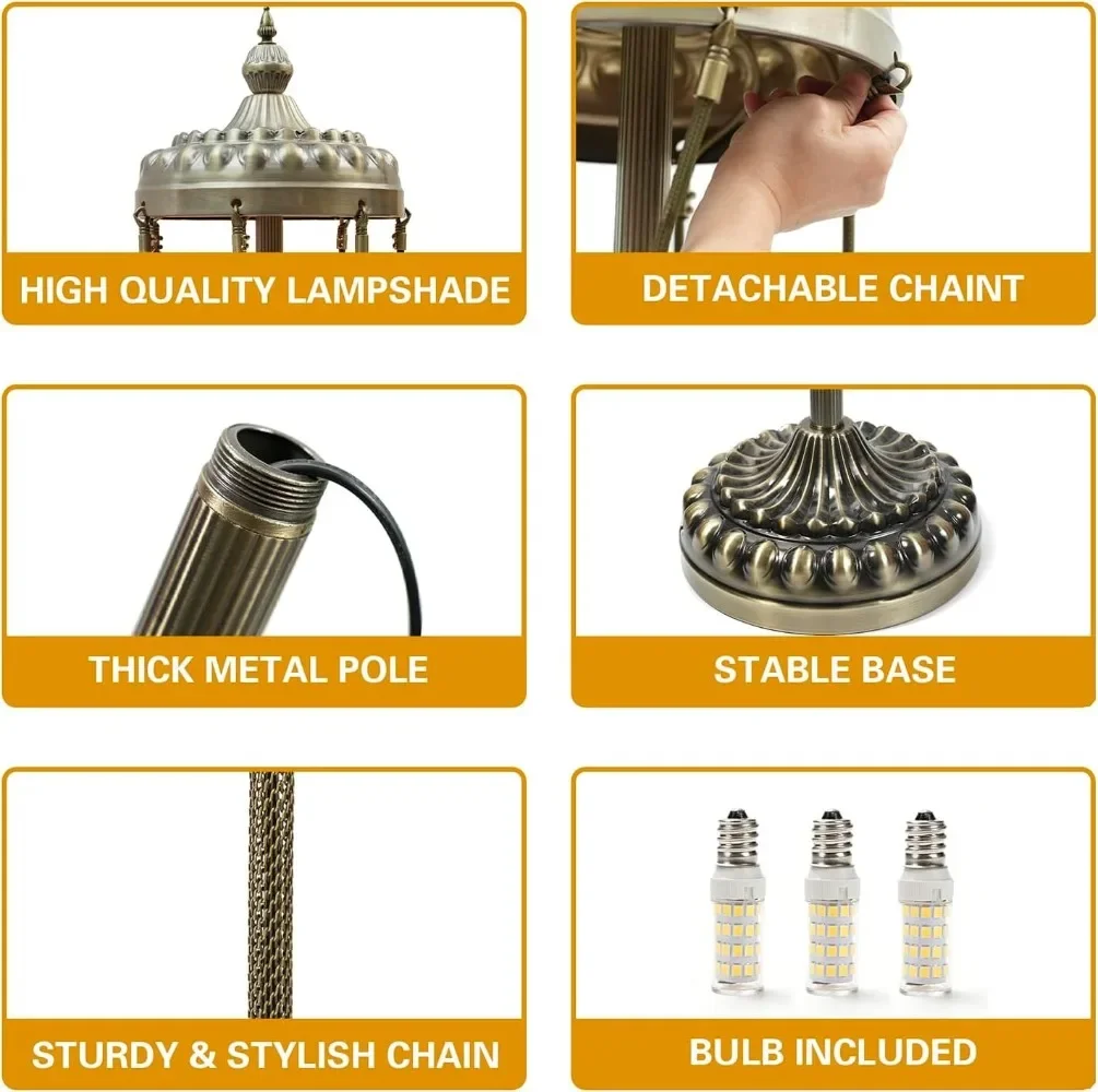 Turkish Mosaic Floor Lamp Handmade Stained Glass Bohemian E12 Bulb