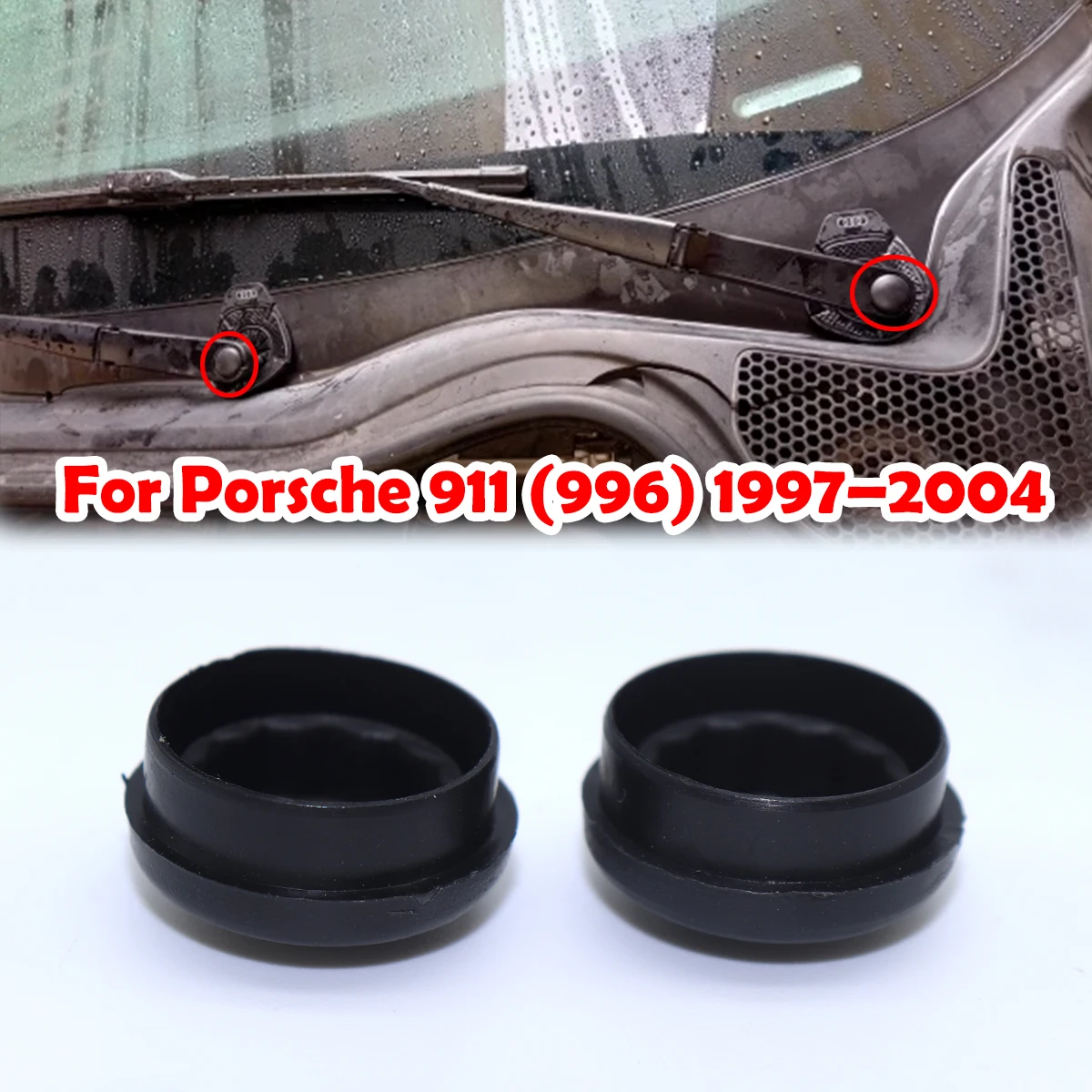 

2pc Front Windscreen Wiper Arm Nut Cap Bolt Rocker Cover 133955435 accessories For Porsche 911 (996) 1997 1998 1999 2000 - 2004