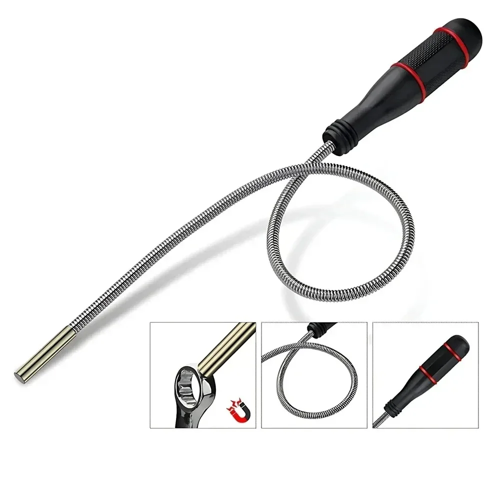 

Гибкий магнитный инструмент-захват: изгибаемая магнитная палка для поиска падающих предметов, доступа к сливным трубам и подбора мелких металлических деталей