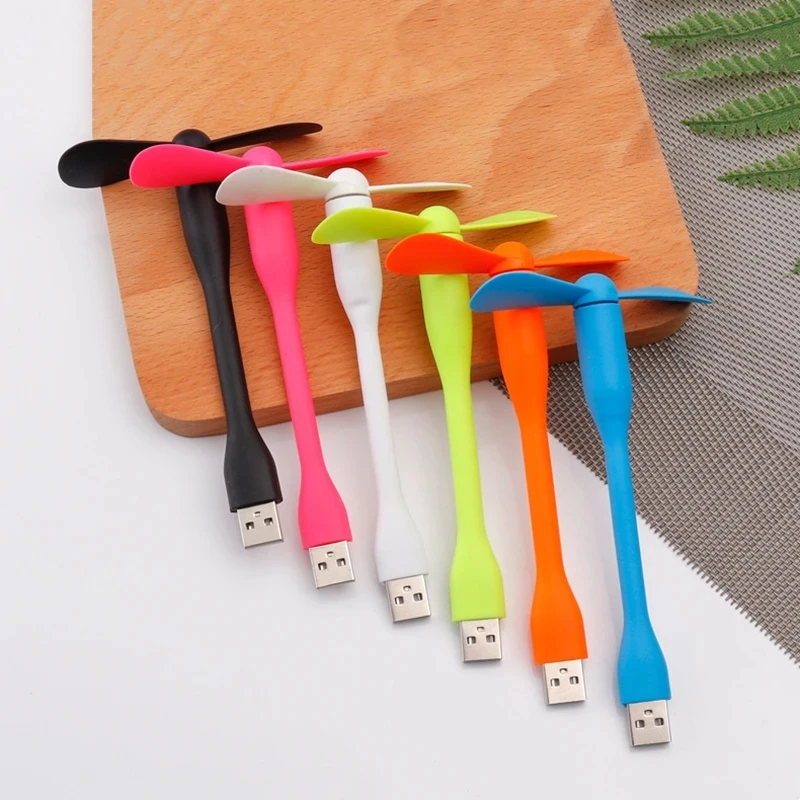 Mini USB Fan Flexible Bendable Fan Cooler For Power Bank Laptop PC AC Charger Portable Hand Fan For Computer Summer Gadget Parts