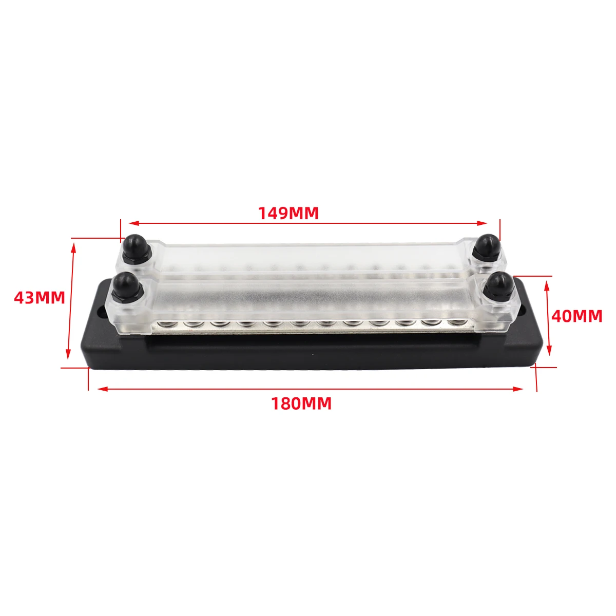 RV and yacht double row 12 way 150A, 12-48V busbar copper terminal