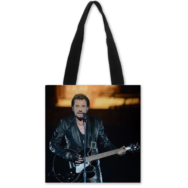 New Arrival Johnny Hallyday Handbag Fashion Printing Canvas Fabric Bags Traveling Casual Useful Cloth Shoulder Bag image 2