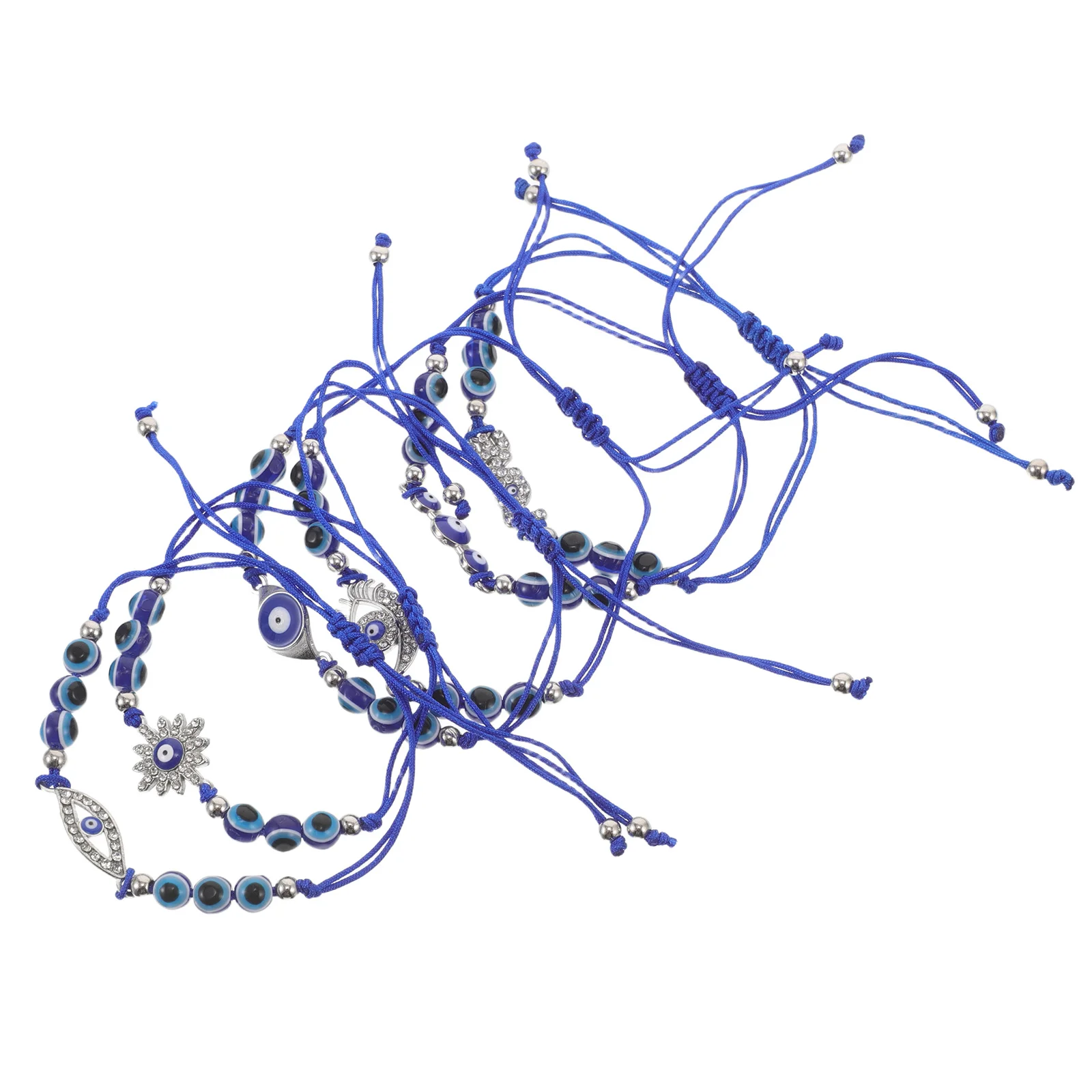 

6Pcs Evil Eye Bracelets for Women Adjustable Bead String Bracelet Lucky Turkish Eye Jewelry Protection Party Festival Jewelry