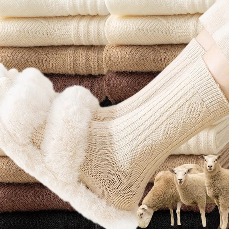 

Зимние плюшевые хлопковые носки, морозостойкие утолщенные мягкие кашемировые носки, низкотемпературная среда, однотонные противоизносные теплые чулочно-носочные изделия