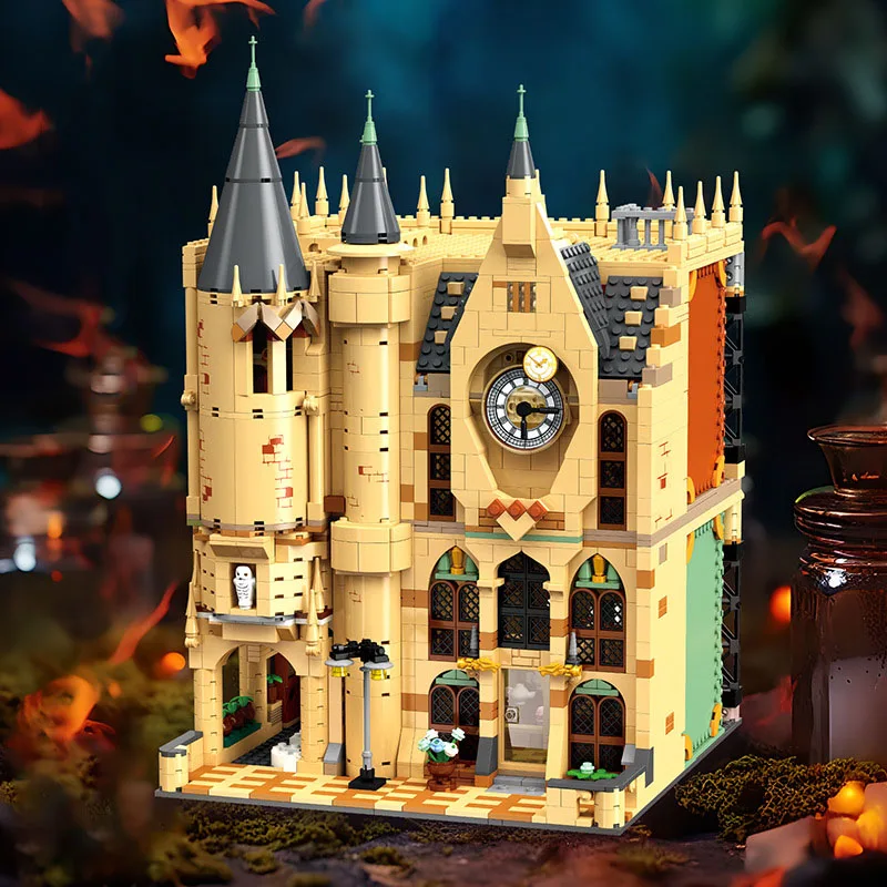 

Creative Movie Architecture 2in1 Magic Castle Block Clock Tower Construction Building Brick Educational Toys Collection For Gift