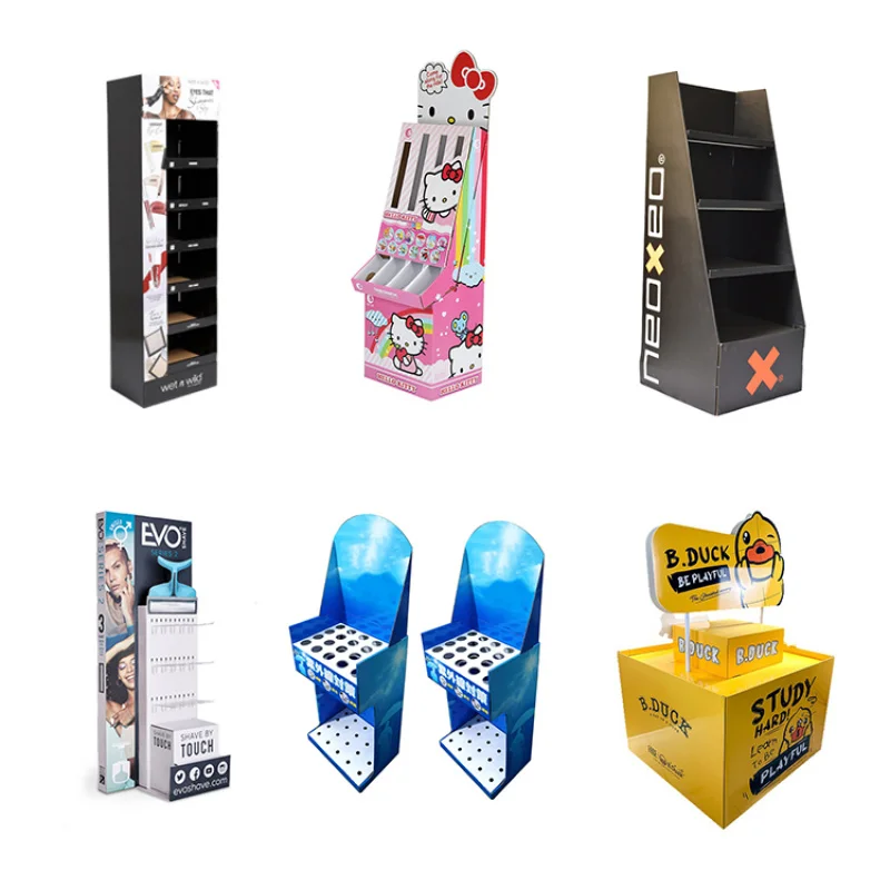 Custom.Custom كرتون ورقة عرض الرف متاجر ماكياج مستحضرات التجميل الطابق عرض موقف الترويجية في الصيدلة