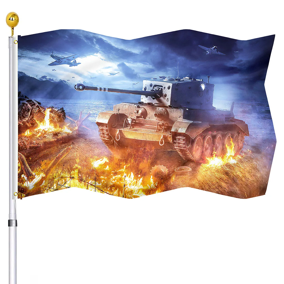 Tank Flag Wars Theme Double Stitched The Flames of War Fighter Plane Flags with Brass Grommets College Dorm Indoor Outdoor Decor