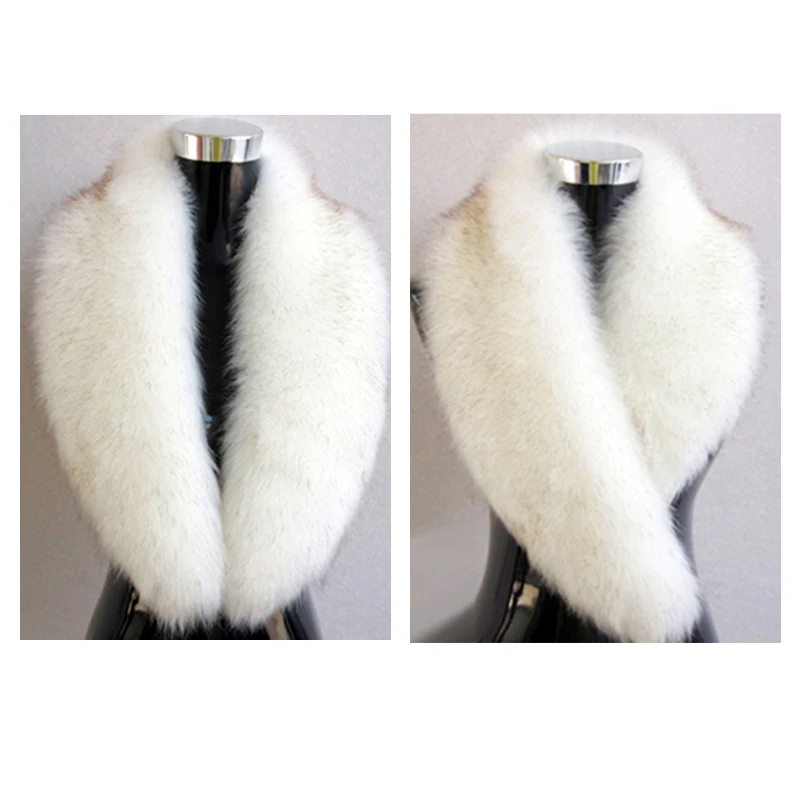 Écharpe en Fausse Fourrure de Renard pour Femme, Col Chaud en Laine Artificielle, Châle pour Dame, Bande de Coupe, Manteau, Chapeau, Accessoires