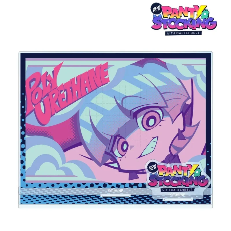 PSG Panty Stocking Keychain Acrylic Stand 15cm Anime Figure Stocking Desk Decor Model Plate Cartoon Collection Fans Gift