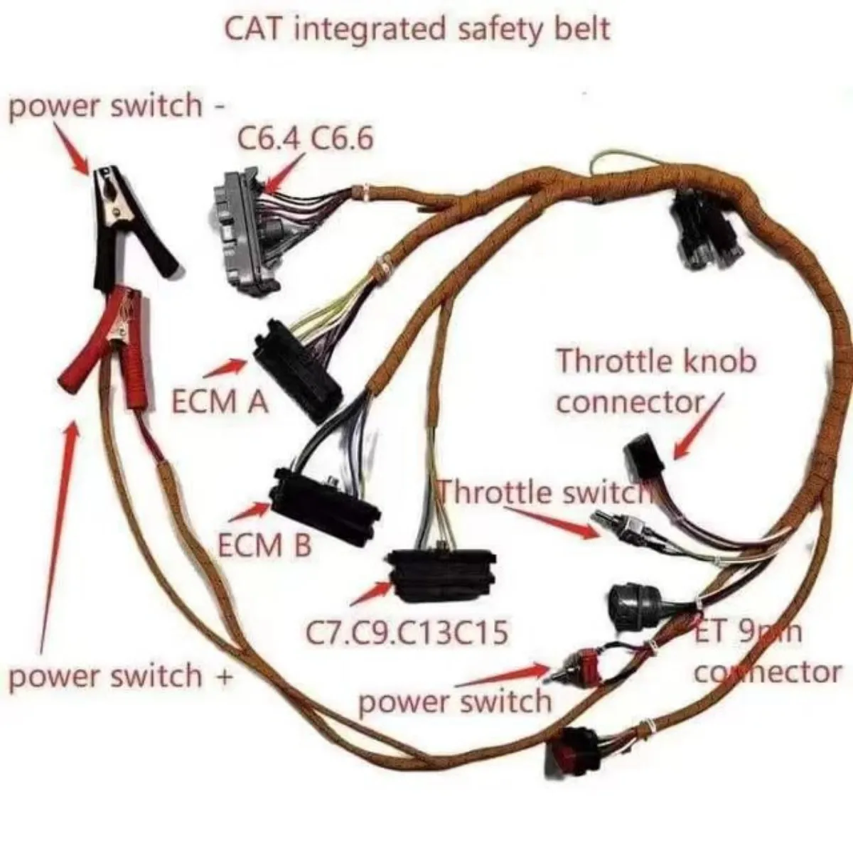 

For Caterpillar Excavatpr Parts Inspection Harness Engine C6.4 C7 C9 C11 C15 Test Throttle Inspection Line cat test harness