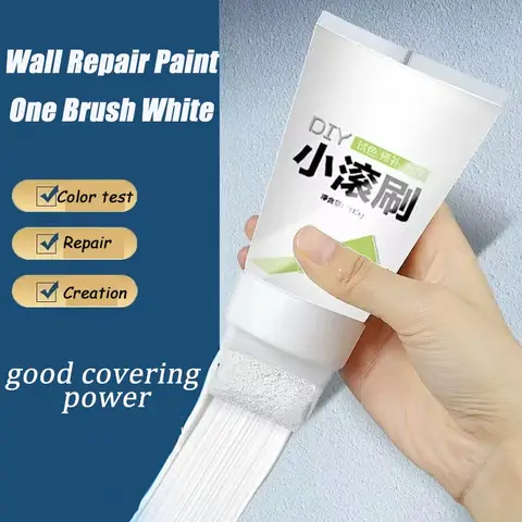 2 IN 1 작은 벽 수리 붙여 넣기 롤러 페인트 인테리어 벽 수리 가정용 벽 낙서 수리 환경 보호 페인트