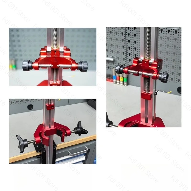 Motorcycle Shock Absorber Measuring Fixture Adjustable Fixed Clamp with Scale for Suspension Repair Tool