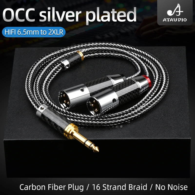 HiFi 6.5 to 2XLR Audio Cable Hi-end OCC Silver Plated Core Noise-free 6.5mm TRS Jack to 2XLR Plug for PA Speaker