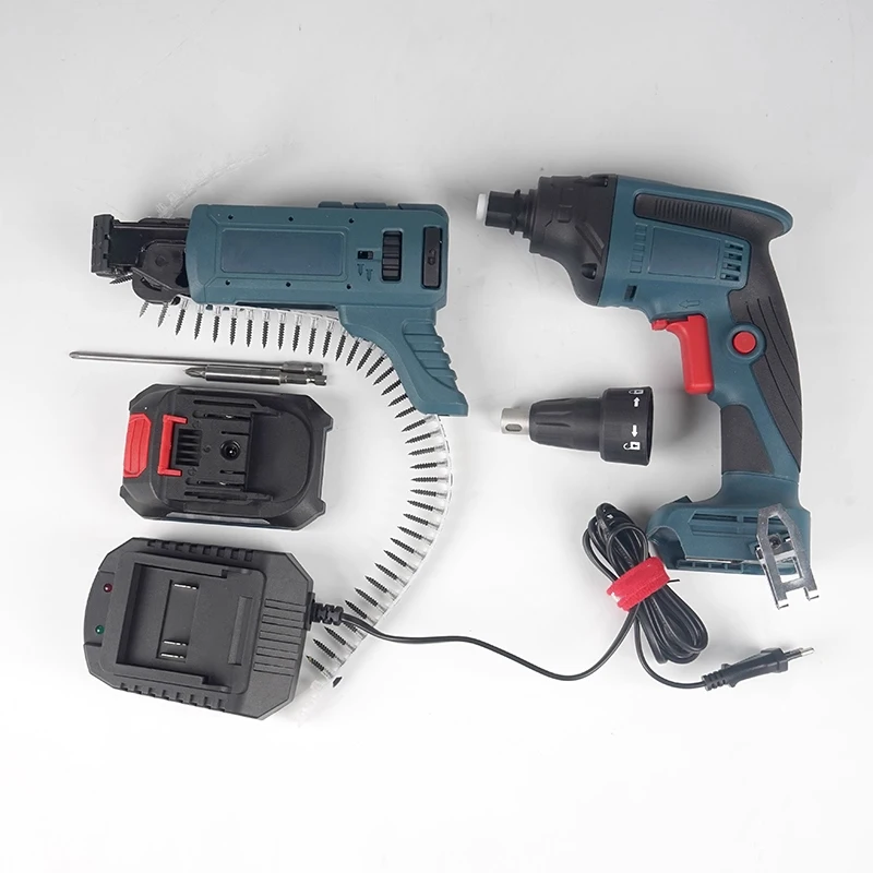 21V Electric Brushless Lithium-ion Chain Nail Gun for Drywall and Ceiling Use 1 Battery/2 Battery Electric Nail Gun