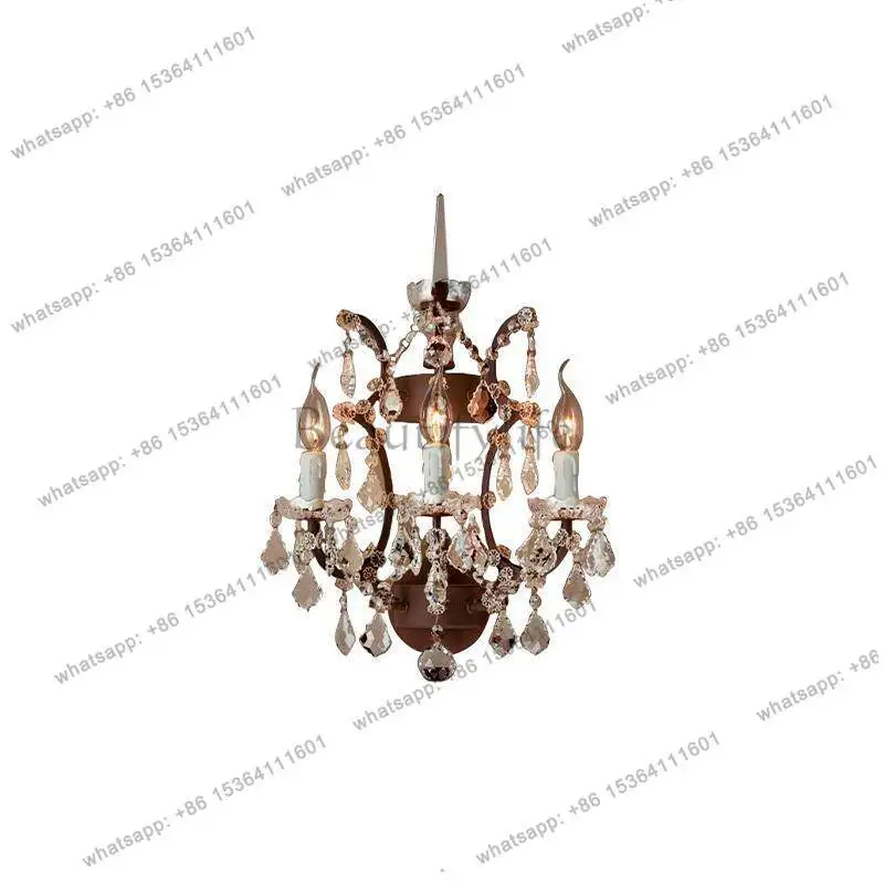 YJ European classical villa hotel high-end candlestick atmosphere crystal wall decoration can shine