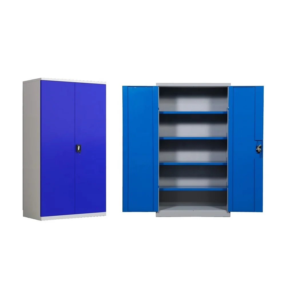 Heavy duty workshop metal garage locker with 2 doors and 4 adjustable shelves