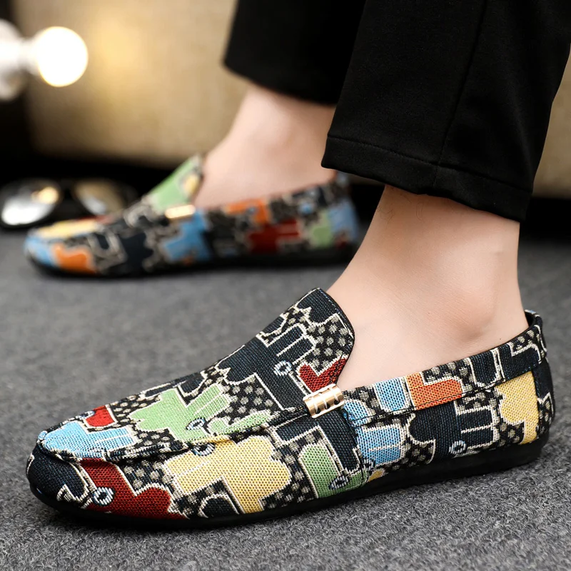 

Летняя мужская повседневная обувь, дышащие мужские лоферы, обувь для ленивых, удобные уличные прогулочные кроссовки, нескользящая обувь на плоской подошве для вождения