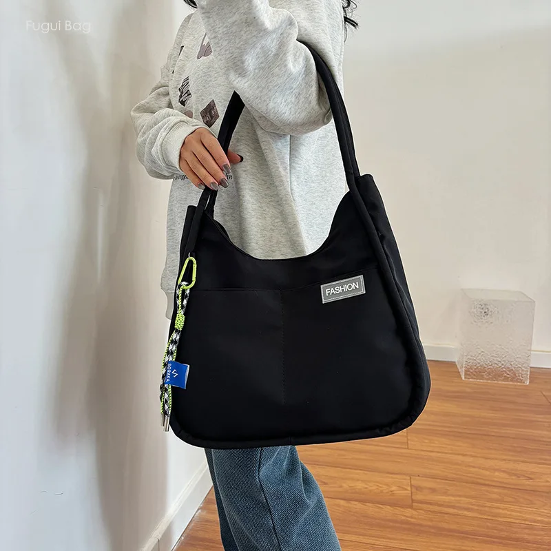 Women's Single Shoulder Underarm Bag Handbag Simple and Casual Versatile Canvas High-end Commuting for Students