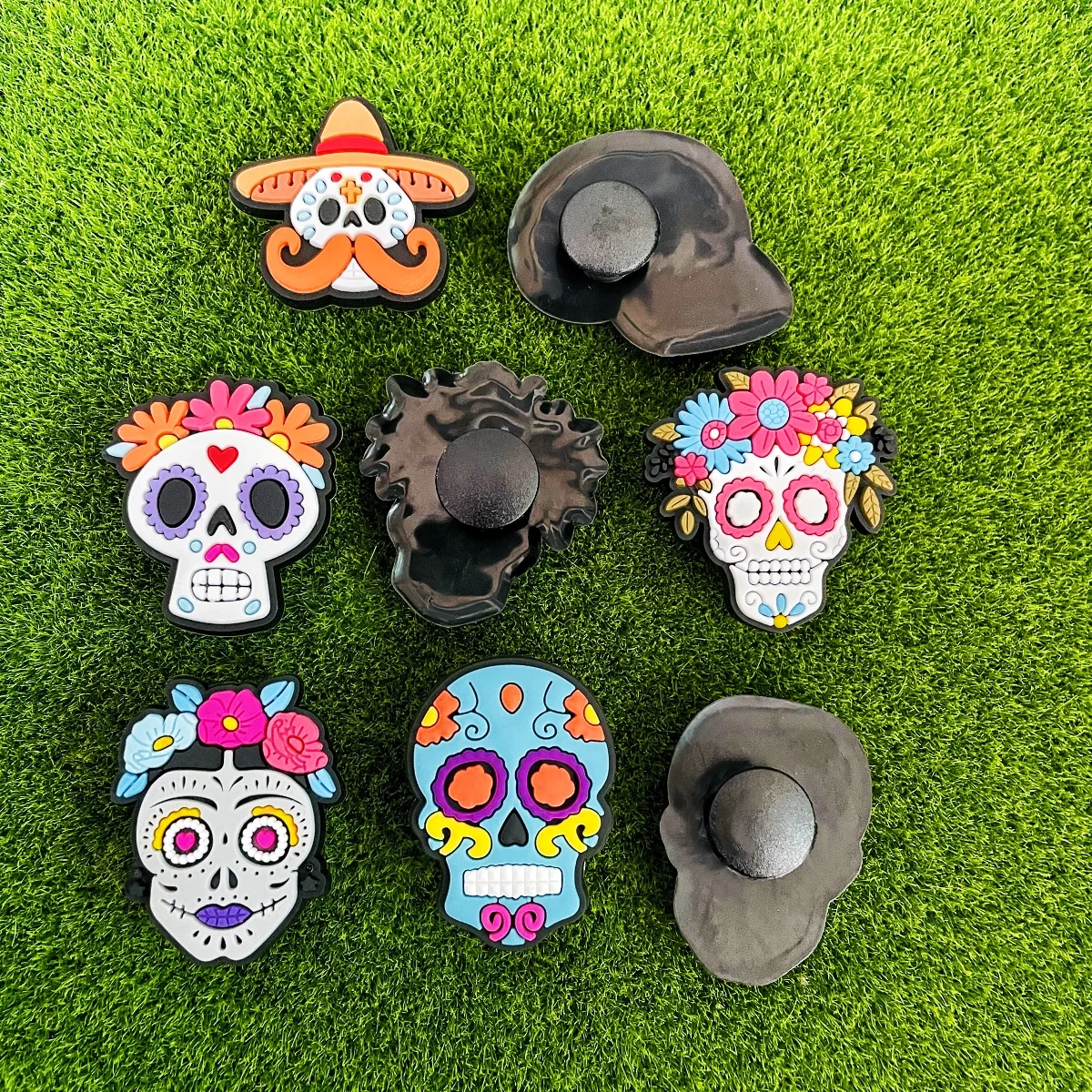 8Pcs Halloween Skull Shoe Charms for Clogs Sandals, Horror Horrible Movie Shoe Accessories Charms for Men Women