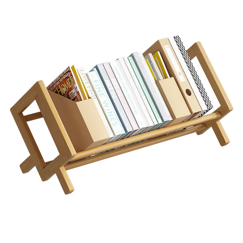 Desktop Bookshelf Home Living Room Small Decoration Bamboo Decorative Shelf Desk Multi-shelf Bookcase Storage Shelf