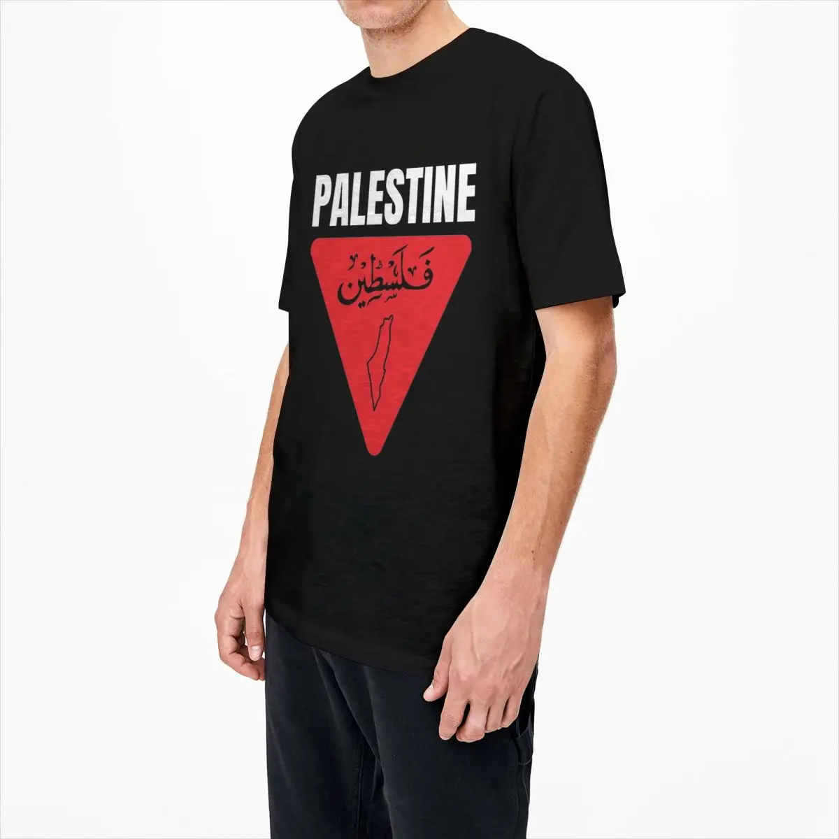 تي شيرت رجالي خريطة فلسطين تي شيرت موضة العلم الفلسطيني الصيف تي شيرت خمر طباعة الملابس القطنية فكرة هدية