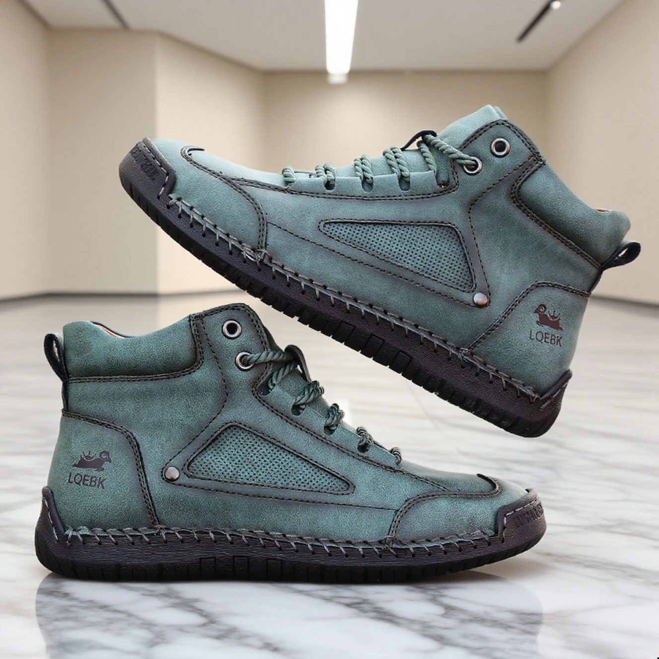 Short Boots Men Leather Sports Shoes with Handmade Stitching Design 2025 Women's Retro Loafers Suitable for Street Casual Style