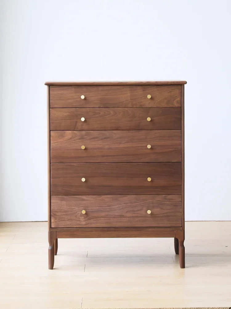 Solid wood lockers are quiet, Nordic black walnut chest of drawers are simple cabinets.