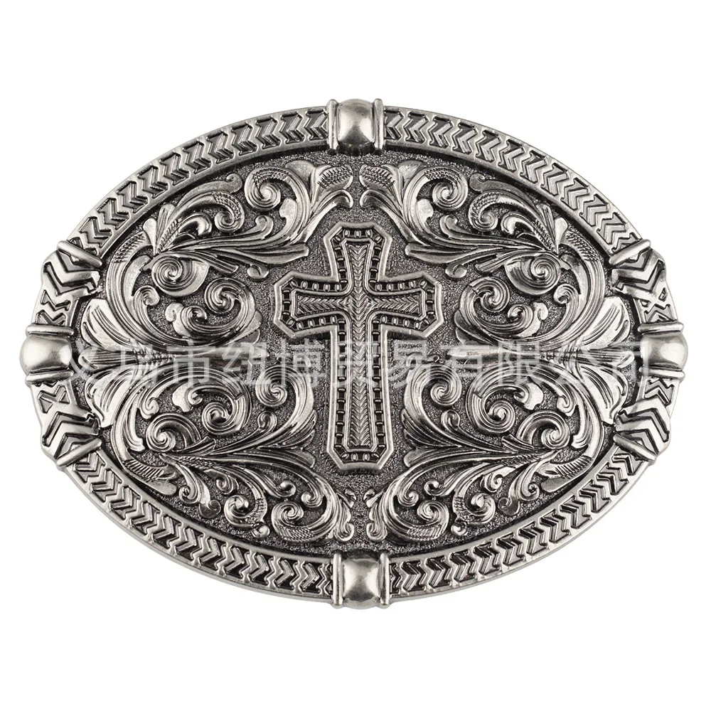 Oval Cross Belt Buckle The Priest's Amulet Religious Patterns