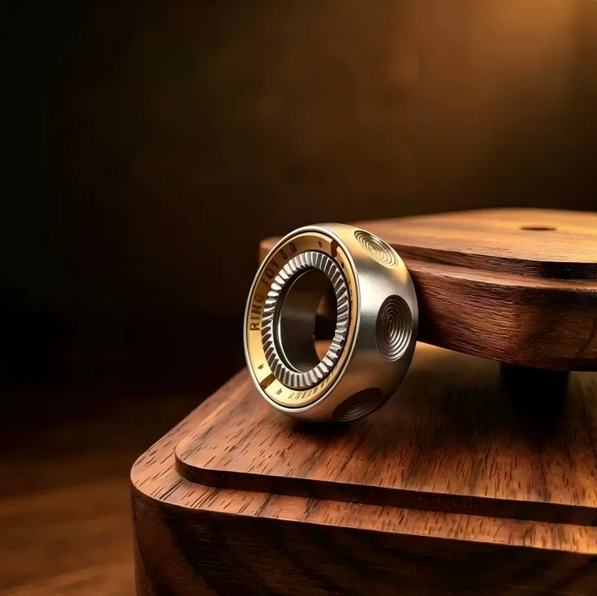 EDC Metal Fingertip Gyroscope Stress-Relieving Toy Personalized Pressure-Release Tool for Adults Portable Ring Design