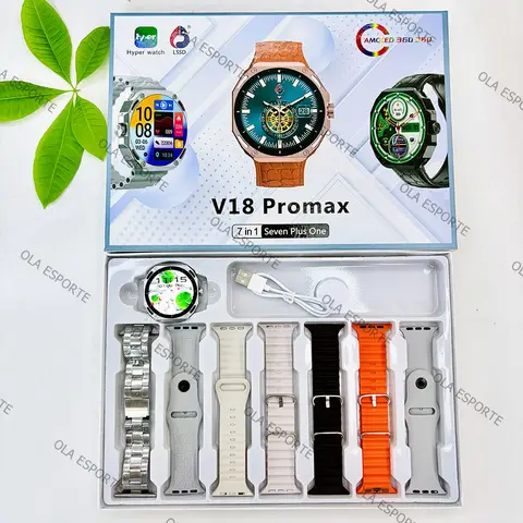 +7pcs Straps Smart Watch 1.52'' AMOLED Screen 3D Menu Heart Rate 5 ATM Waterproof GPS Phone Calls Smartwatch Man Women 2025 New