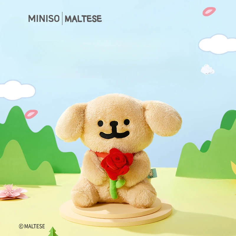 MINISO Maltese Golden Sitting Rose Doll Cute Plush  Sofa Decoration Ornaments Children's Sleeping  Toy Christmas Gift