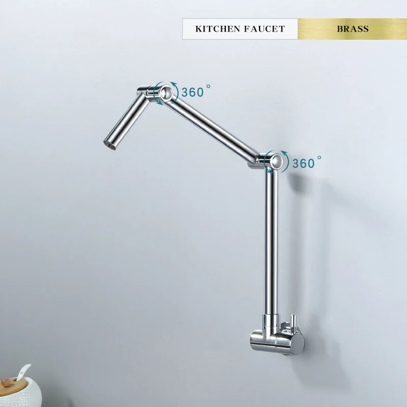 

Copper Kitchen Sink Faucet Extendable Foldable Tap for Vegetable Washing Pot Filling