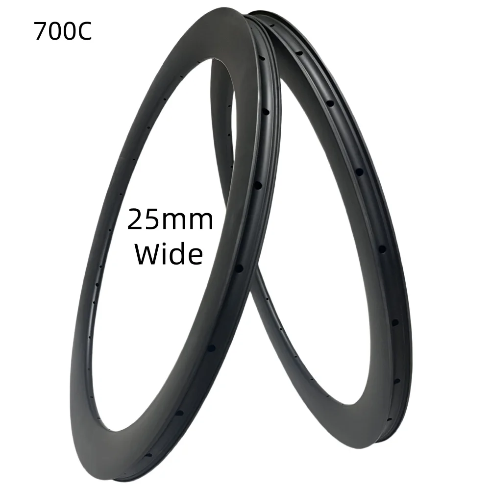 

700C 25mm Wide 30/35/38/40/45/50/55/60mm Depth Carbon Rim Super Light Symmetry Tubeless/Clincher/Hookless Carbon Rims
