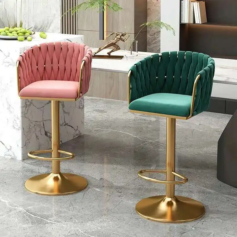 

Gaming Chair Swivel Bar Stool Iron Lightweight Cafe Height Adjustable Furniture High Kitchen Stools Home BY-200