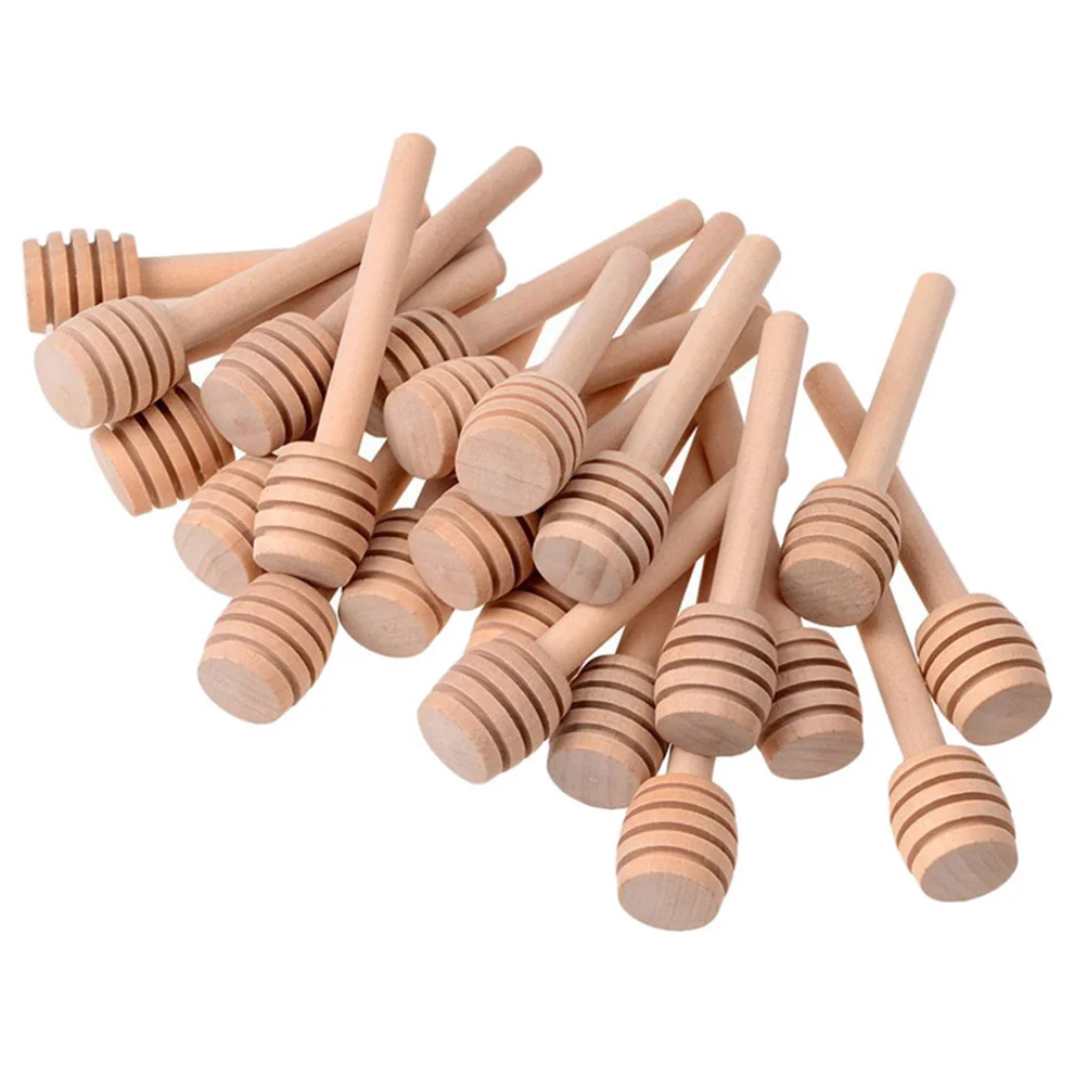 30 Pcs Wooden Honey Stick Jam Dipper Honeycomb Stir Sticks Bamboo Stirrer Stirring Spoon