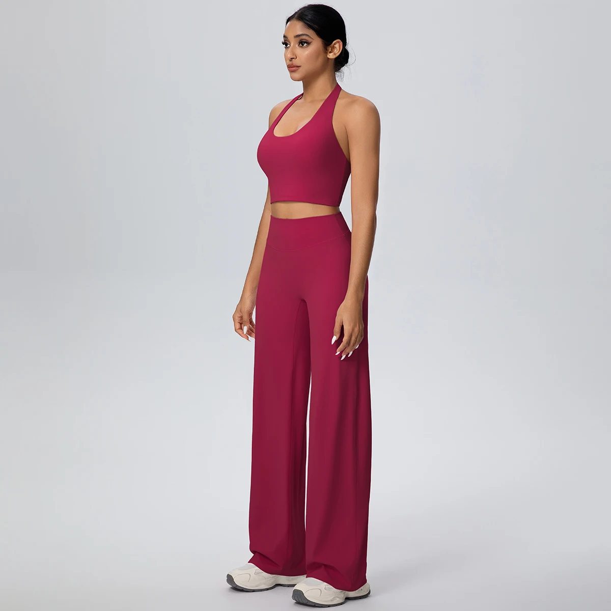 2 stück Atmungsaktive Sommer Workout Top Hosen Yoga Set Yoga Unterwäsche Mit Brust Pad Schnell Trocknend Push-Up Bleistift Hosen yoga Set – Detail 25