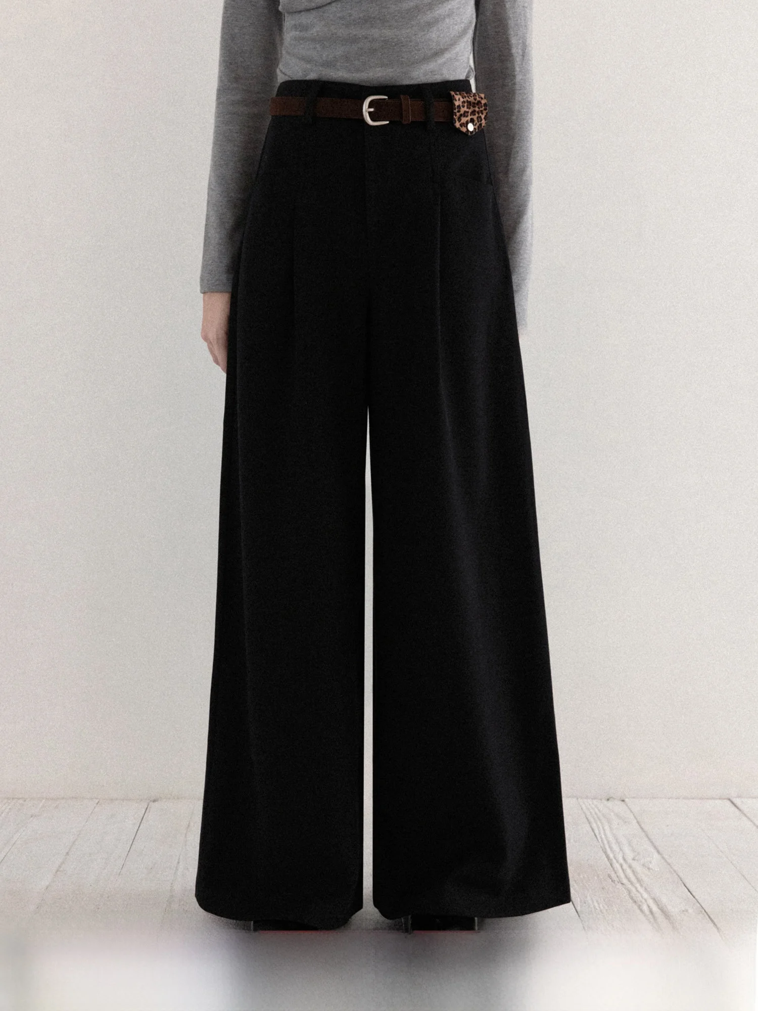 

Canton S Bla Suit Straight Leg Drapey Casual Pants Women's Faion High Waist Slimming Wide Leg Trousers Autumn New Sle