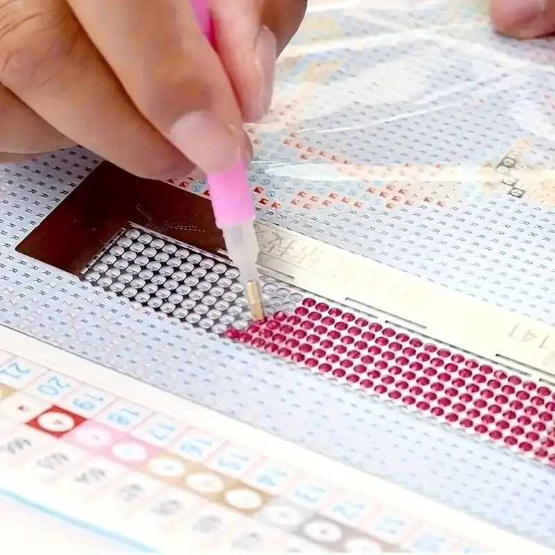 2Pcs Diamond Painting Dotting Ruler Model L141 240 Holes with Nano Adhesive Tool Magic Dotting Ruler - view 5